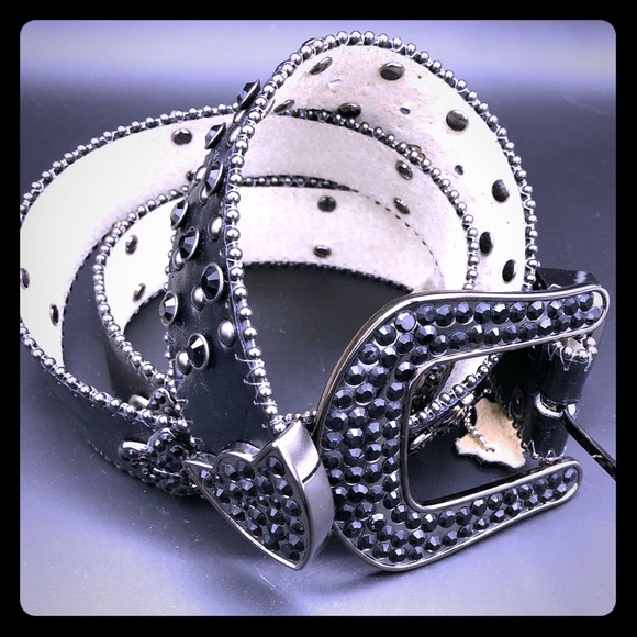 Leather Rhinestone Bling Belt - Picture 1 of 7